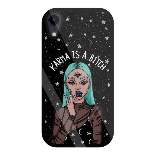 Karma Is A Bitch Glass Case For Apple iPhone Xr