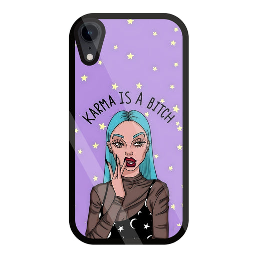 Karma is a Bitch Levender Glass Case For Apple iPhone Xr