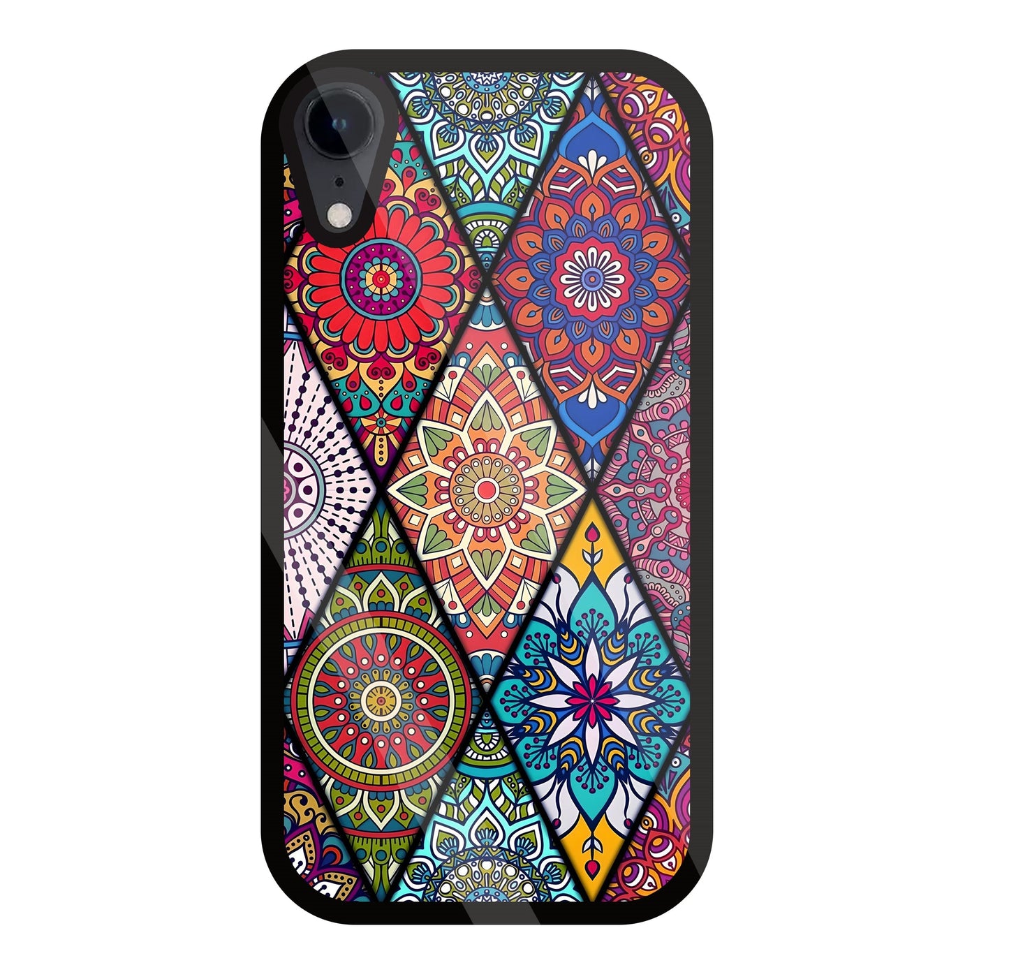 Mandala Patterns Colourful Glass Case For Apple iPhone Xr