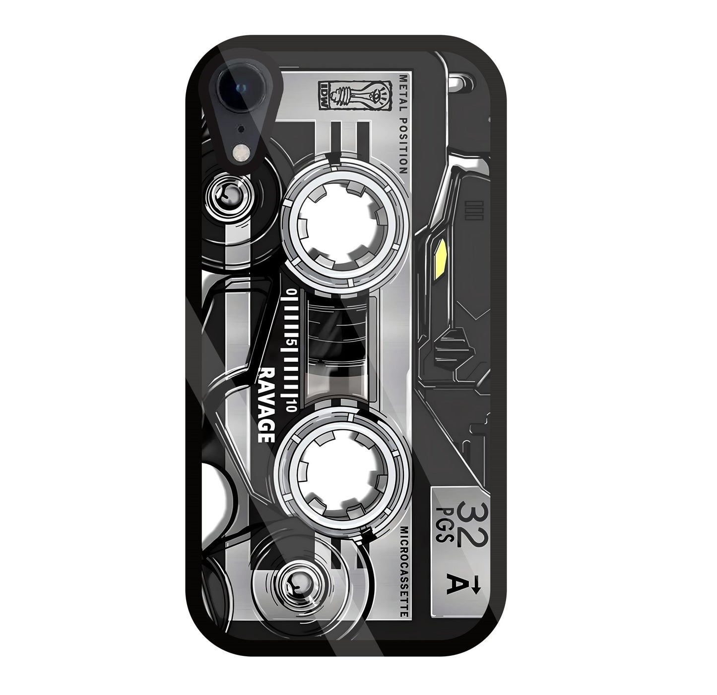 Microcassette Glass Case For Apple iPhone Xr