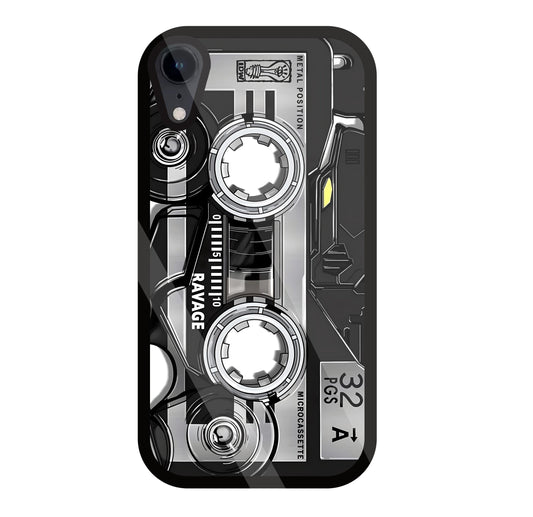 Microcassette Glass Case For Apple iPhone Xr