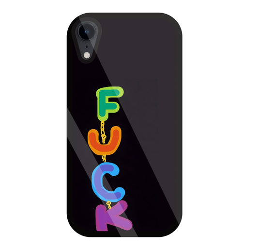 Multicolor Fuck Glass Case For Apple iPhone Xr