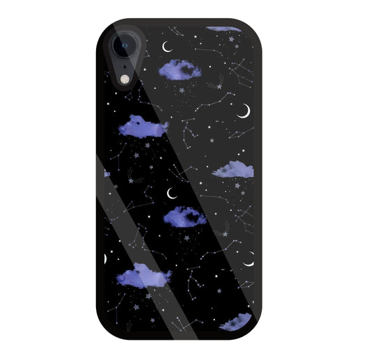 Night Sky Constellations and Stars Glass Case For Apple iPhone Xr