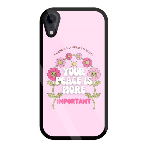 Peace Is More Important Glass Case For Apple iPhone Xr