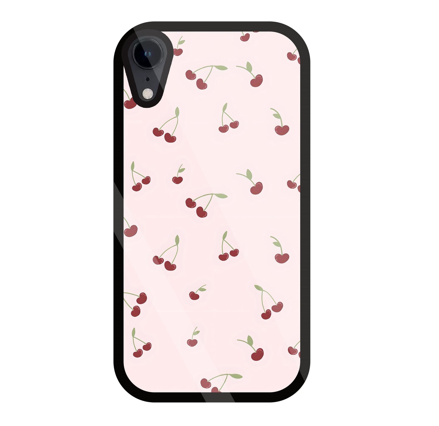 Pink Cherry Glass Case For Apple iPhone Xr