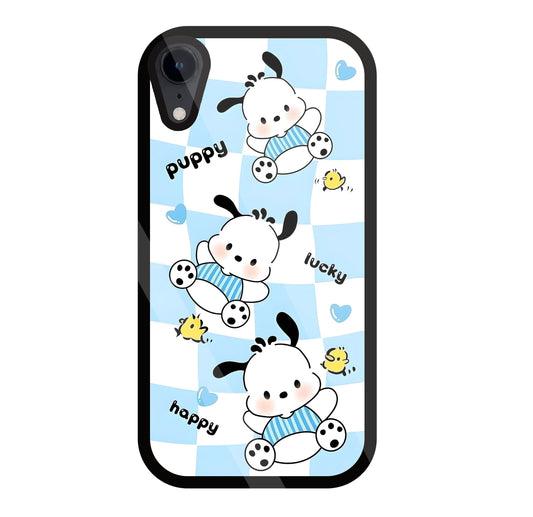 Pochacco Puppy Blue Glass Case For Apple iPhone Xr