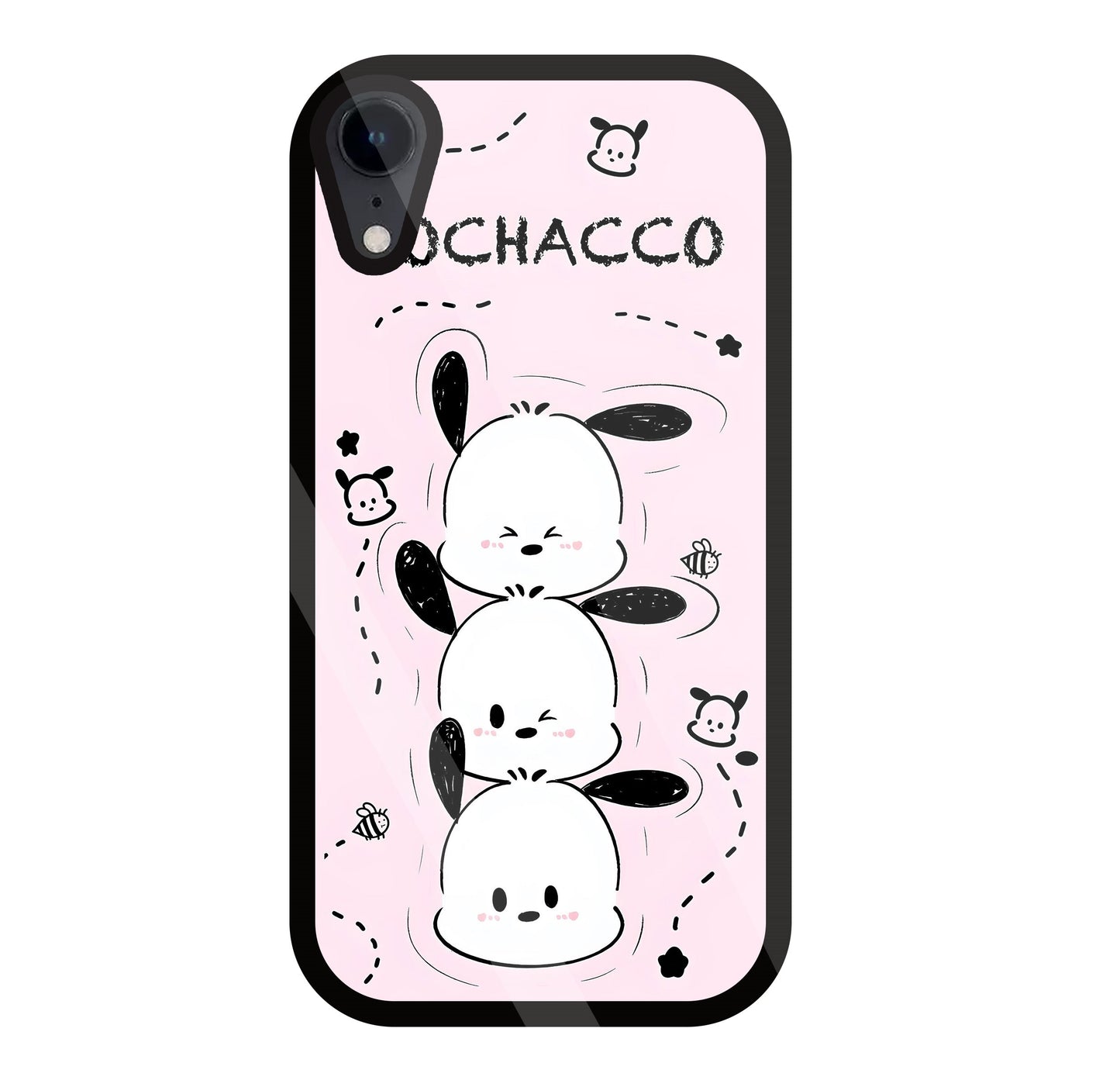 Pochacco Puppy Pink Glass Case For Apple iPhone Xr