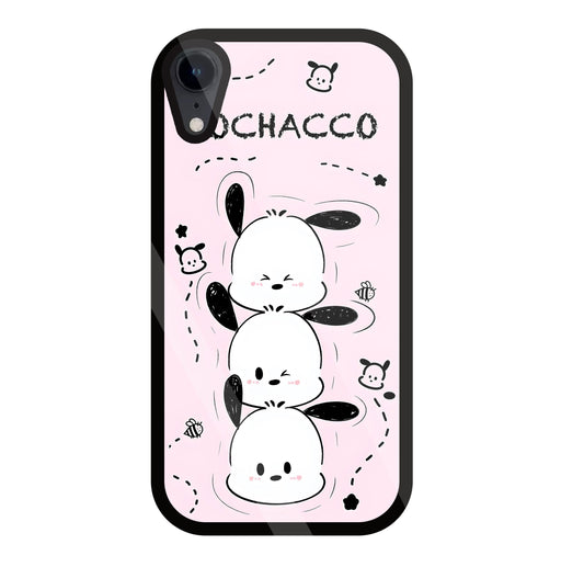 Pochacco Puppy Pink Glass Case For Apple iPhone Xr