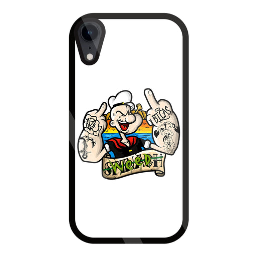 Popeye Weed Glass Case For Apple iPhone Xr