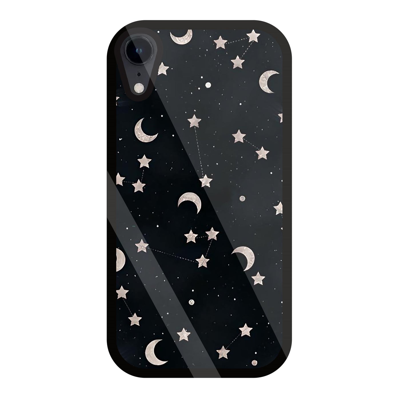 Star And Hulf Moon Space Glass Case For Apple iPhone Xr