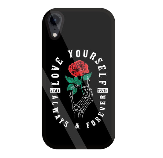 Stay Youth Love Glass Case For Apple iPhone Xr