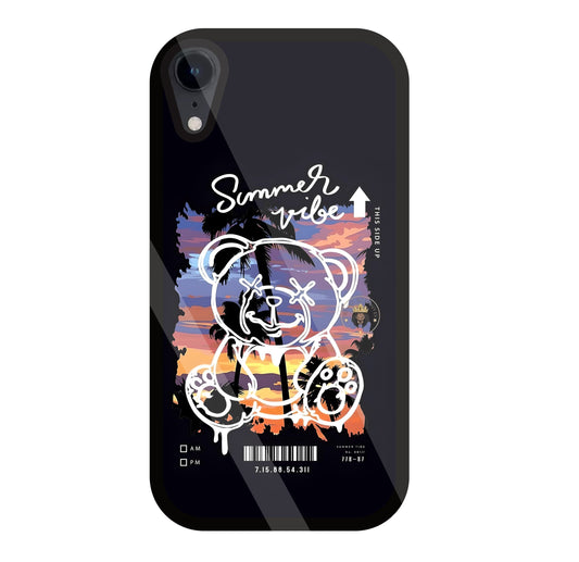 Summer Vibe Bear Glass Case For Apple iPhone Xr