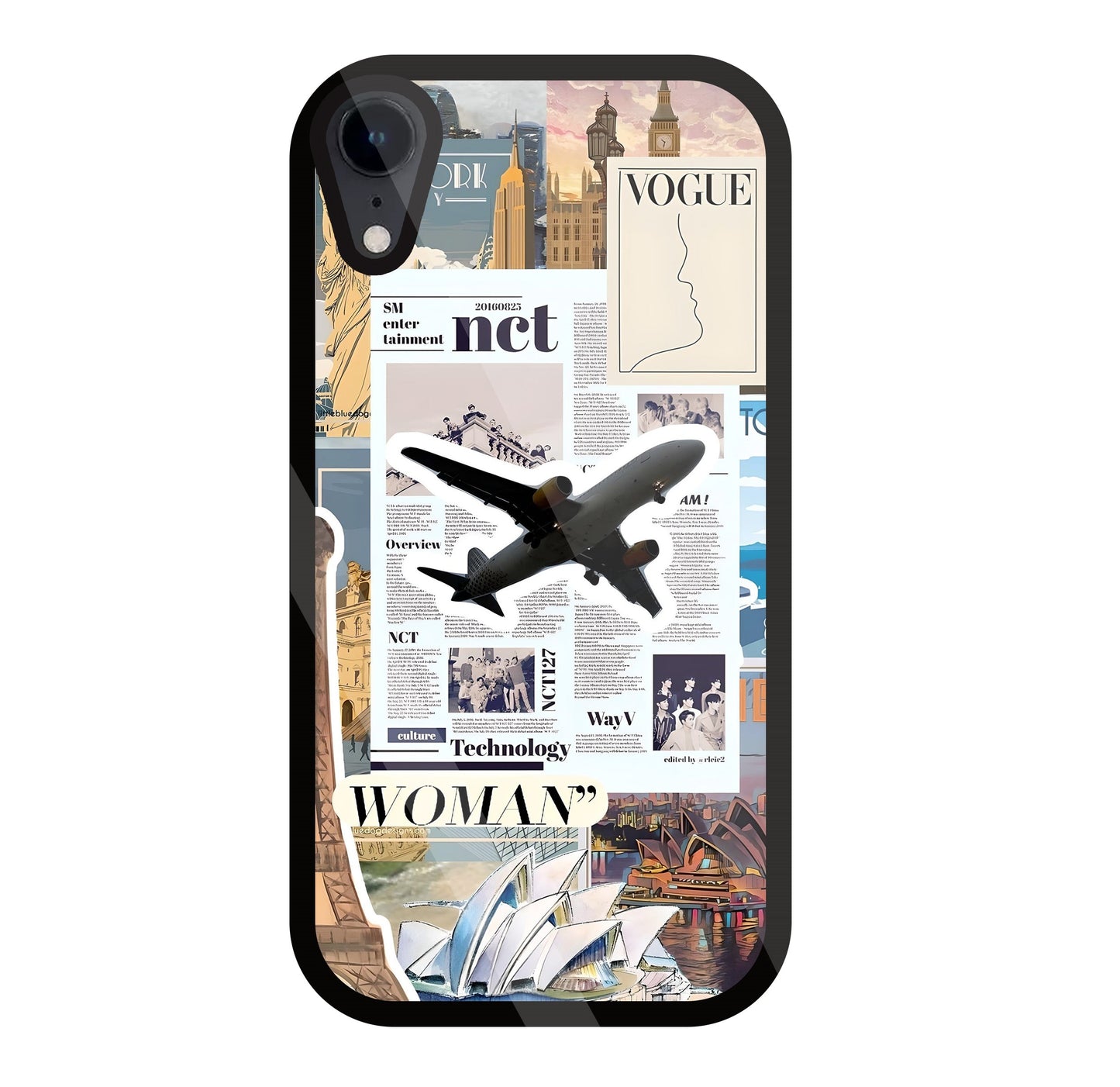 Woman Aeroplane Glass Case For Apple iPhone Xr