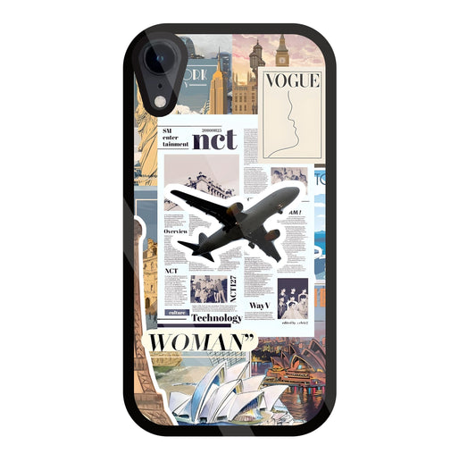 Woman Aeroplane Glass Case For Apple iPhone Xr