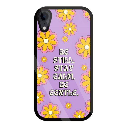 Yellow Flowers With Quotes Glass Case For Apple iPhone Xr
