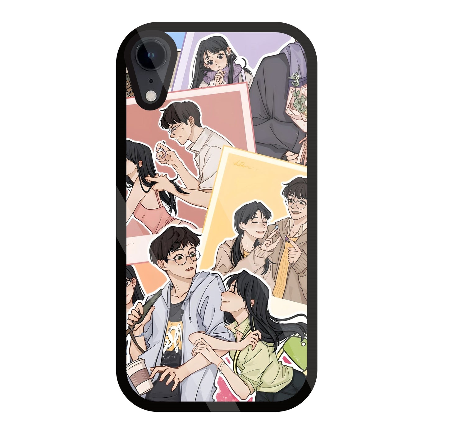 Korean Couples Glass Case For Apple iPhone Xr