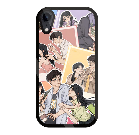 Korean Couples Glass Case For Apple iPhone Xr