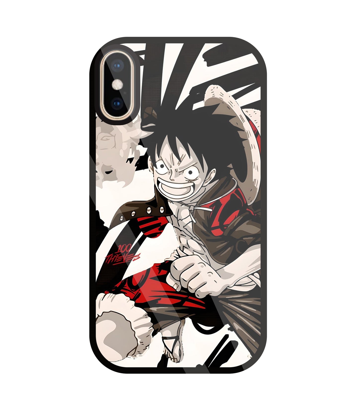 Angry Luffy Glass Case For Apple iPhone Xs
