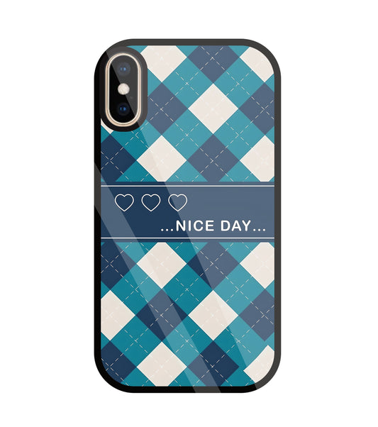 Argyle sweater pattern Glass Case For Apple iPhone Xs