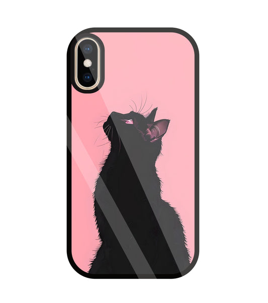 Black Cat Glass Case For Apple iPhone Xs