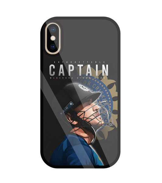 Captain MS Dhoni Glass Case For Apple iPhone Xs