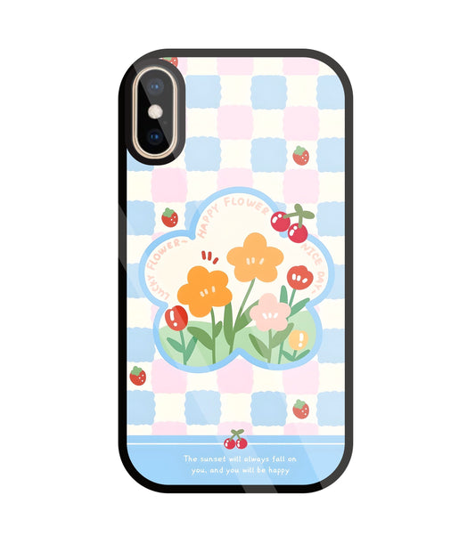 Cherry Blossom Glass Case For Apple iPhone Xs