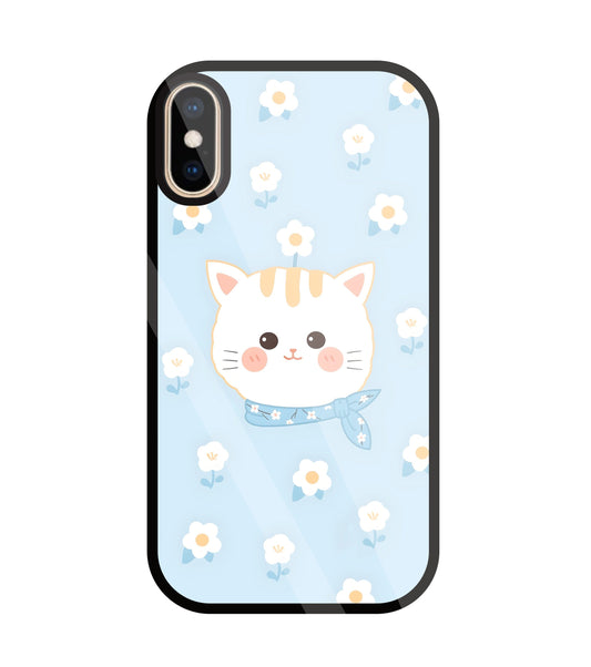 Cute Kitten Glass Case For Apple iPhone Xs