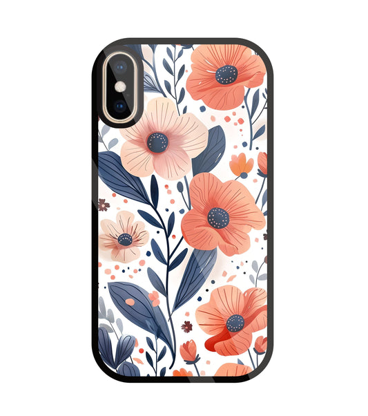 Daisy Flower Water Color Vintage Glass Case For Apple iPhone Xs