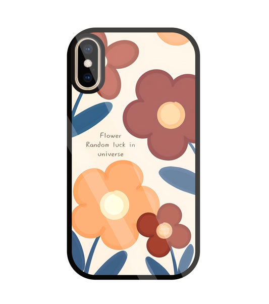 Flower Random Luck Glass Case For Apple iPhone Xs