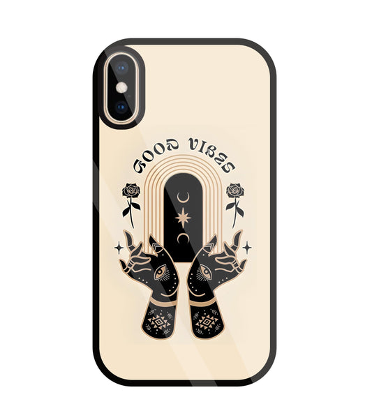 Good Vibes Hands Glass Case For Apple iPhone Xs