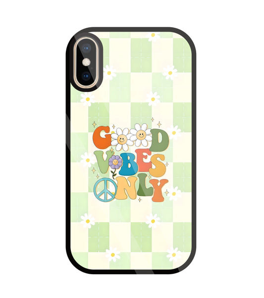 Good Vibes Only Glass Case For Apple iPhone Xs