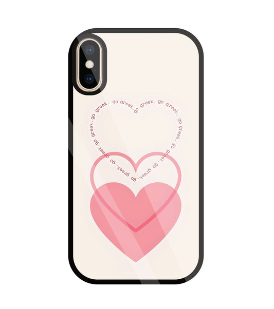 Heart Glass Case For Apple iPhone Xs