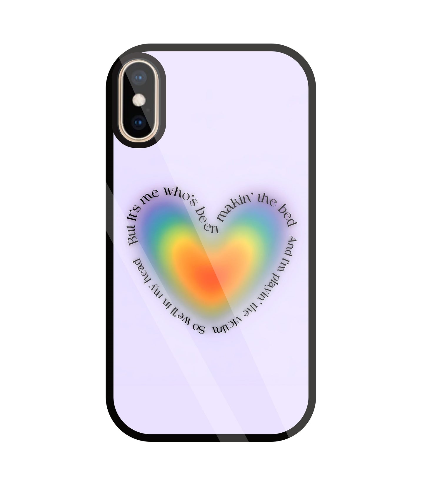 Heart With Neon Colour Glass Case For Apple iPhone Xs