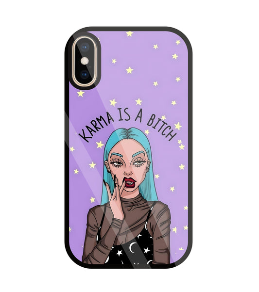 Karma is a Bitch Levender Glass Case For Apple iPhone Xs