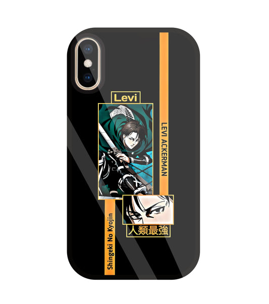 Levi Anime Glass Case For Apple iPhone Xs