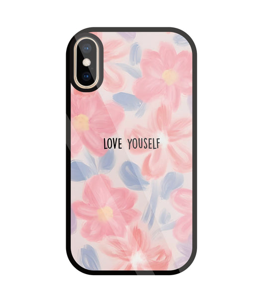 Love Yourself Glass Case For Apple iPhone Xs