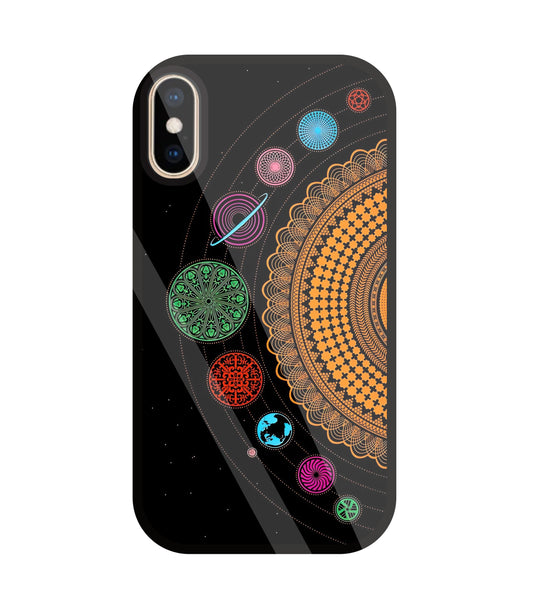 Mandala Patterns Universe Glass Case For Apple iPhone Xs