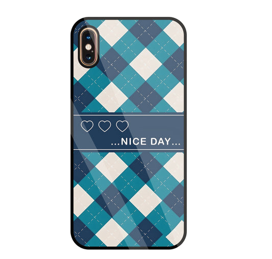 Argyle sweater pattern Glass Case For Apple iPhone Xs Max