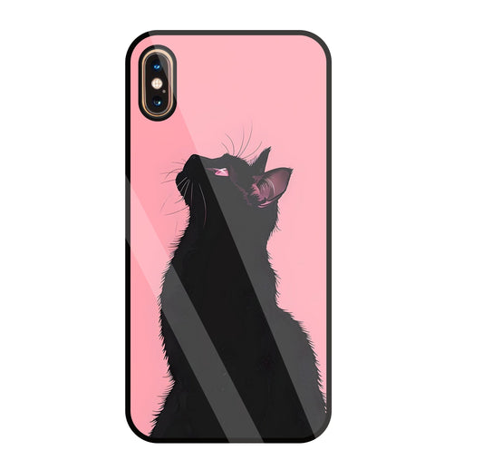 Black Cat Glass Case For Apple iPhone Xs Max