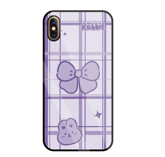 Butterfly Checked Pattern Glass Case For Apple iPhone Xs Max