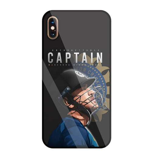 Captain MS Dhoni Glass Case For Apple iPhone Xs Max