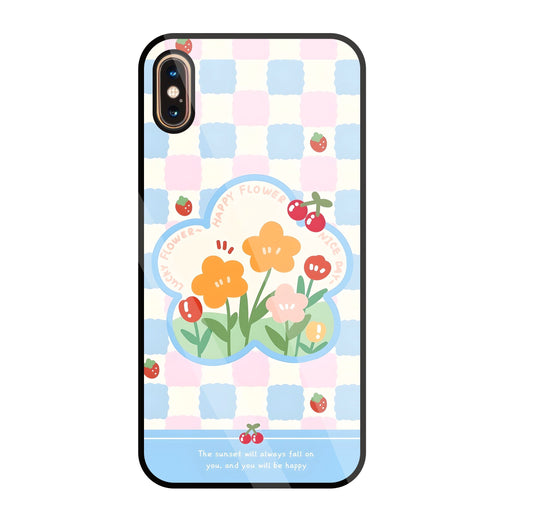 Cherry Blossom Glass Case For Apple iPhone Xs Max