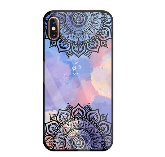 Colorful Mandala Pattern Glass Case For Apple iPhone Xs Max