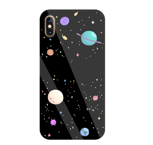 Colorful Space Glass Case For Apple iPhone Xs Max