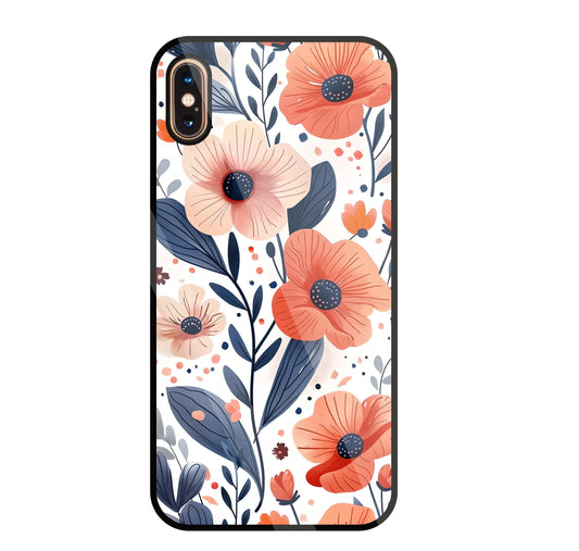 Daisy Flower Water Color Vintage Glass Case For Apple iPhone Xs Max