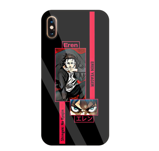 Eren Anime Glass Case For Apple iPhone Xs Max