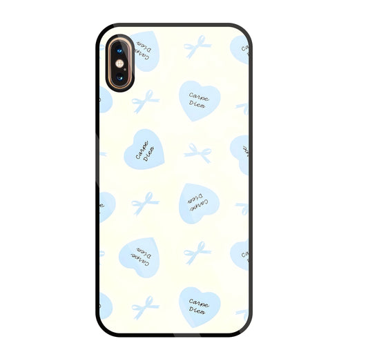 Heart Carpe Diem Glass Case For Apple iPhone Xs Max