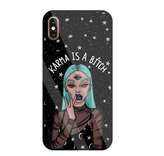 Karma Is A Bitch Glass Case For Apple iPhone Xs Max