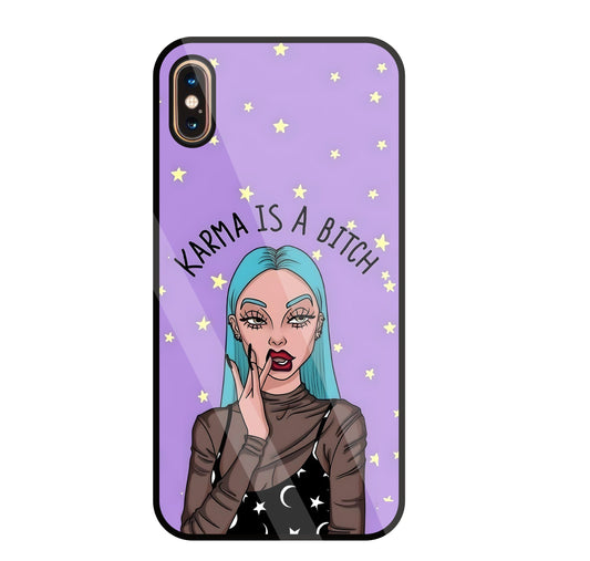 Karma is a Bitch Levender Glass Case For Apple iPhone Xs Max