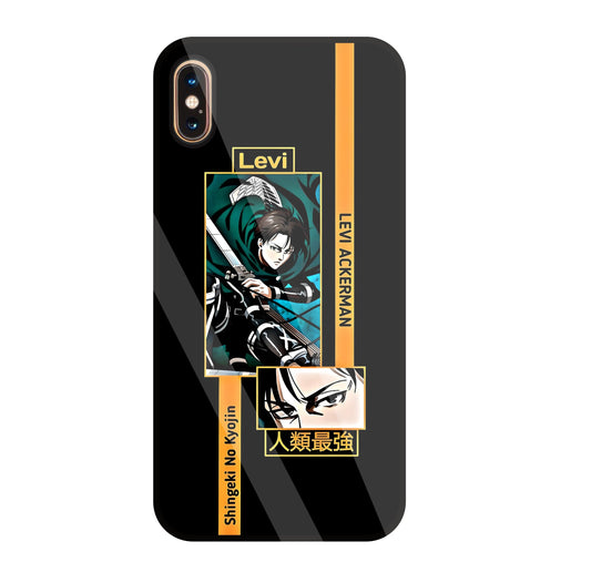 Levi Anime Glass Case For Apple iPhone Xs Max